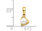 14K Yellow Gold Freshwater Cultured Pearl Children's Heart Pendant