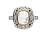 Sterling Silver with 14K Accent Antiqued Mother Of Pearl Ring