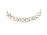 Rhodium Over Sterling Silver 6-7mm Freshwater Cultured Pearl/Glass Bead Twisted Necklace