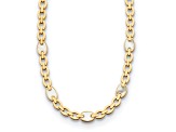 14K Yellow Gold Mother of Pearl and Chain Link 18 Inch Necklace