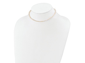 14k Yellow Gold 4-5mm White Near Round Freshwater Cultured Pearl 16 Inch Necklace