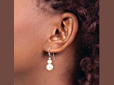 Rhodium Over 14K White Gold 6-9mm Semi-round Freshwater Cultured Pearl Graduated Dangle Earrings