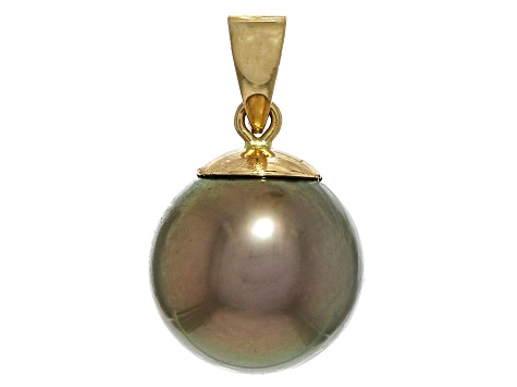 Light Peacock Tahitian Cultured Pearl 18K Gold Pendant