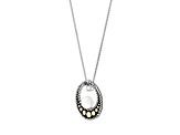 White Freshwater Pearl Sterling Silver/14K Gold Over Sterling Silver Accents Pendant with Chain