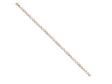 14k Yellow Gold 3-4mm Pink Near Round Freshwater Cultured Pearl Bracelet