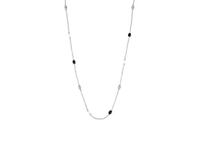 6-6.5mm Black, Silver and White Drop Cultured Freshwater Pearl Endless Necklace