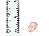7-7.5mm Pink Cultured Freshwater Pearl 14K Rose Gold Ring