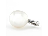 White South Sea Cultured Pearl With Diamonds 18K White Gold Pendant
