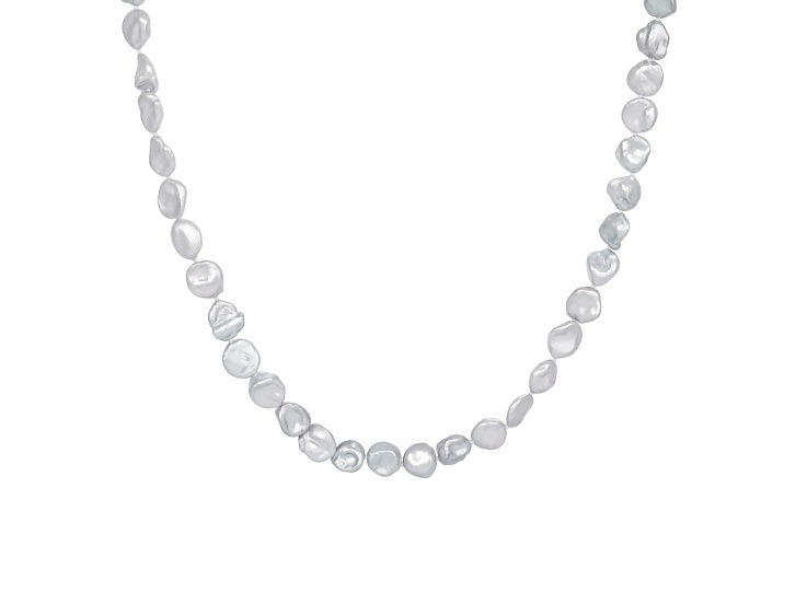 7-9mm White Keshi Cultured Freshwater Pearl Endless Necklace