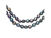9-10mm Baroque Black Freshwater Cultured Pearl Endless 64-inch Necklace