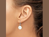 Rhodium Over Sterling Silver 12-13mm Freshwater Cultured Coin Pearl Leverback Earrings