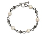 Sterling Silver Oxidized Freshwater Cultured Pearl Bracelet