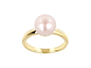 Blush Freshwater Cultured Pearl 14K Yellow Gold Over Sterling Silver Ring