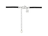 6-9.5mm Round White Freshwater Pearl Black Leather Lariat Necklace with Sterling Silver Clasp