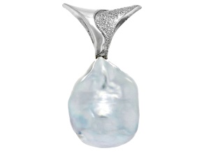 Baby Blue South Sea Cultured Pearl With 14k White Gold Pendant