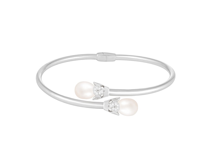 8.5-9mm White Cultured Freshwater Pearl Silver Bracelet - 1QHX0A | JTV