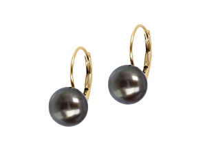 Peacock Cultured Freshwater Pearl 14K Yellow Gold Sterling Silver Drop Earrings