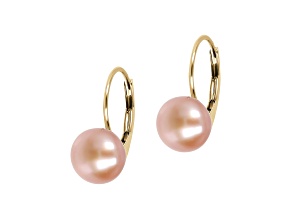 Blush Cultured Freshwater Pearl 14K Yellow Gold Sterling Silver Drop Earrings