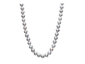 Platinum Cultured Freshwater Pearl Rhodium Over Sterling Silver 18 Inch Strand Necklace