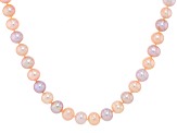 Multi-Color Cultured Freshwater Pearl Rhodium Over Sterling Silver 18" Necklace