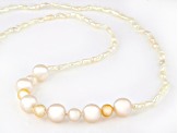 White and Multi-Color Cultured Japanese Akoya Pearl 14k Yellow Gold Necklace