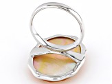 Golden South Sea Mother-of-Pearl Rhodium Over Sterling Silver Ring
