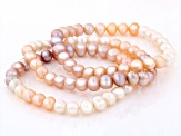 Pink & White Ombre Cultured Freshwater Pearl Stretch Bracelet Set of Three
