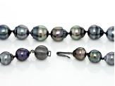 Grey Cultured Tahitian Pearl Black Rhodium Over Sterling Silver 18" Necklace