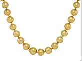 Golden Cultured South Sea Pearl 14k Gold Over Sterling Silver 18" Necklace