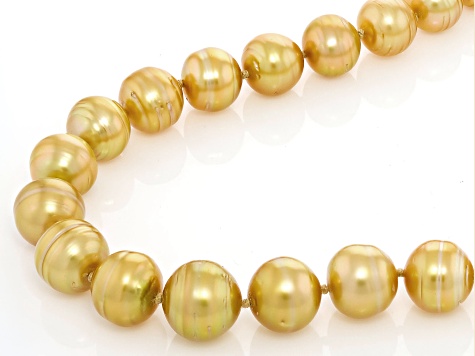 Golden Cultured South Sea Pearl 14k Gold Over Sterling Silver 18 ...