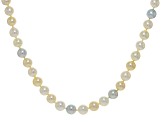 Multi-Color Cultured Japanese Akoya Pearl 14k Yellow Gold 18" Necklace