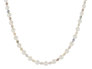 Picture of Multi-Color and White Cultured Japanese Akoya Pearl 18k Yellow Gold 20" Necklace