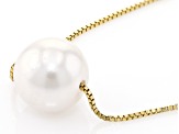 White Cultured Japanese Akoya Pearl 14k Yellow Gold Necklace