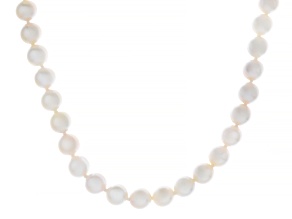 White Cultured Akoya Japanese Pearl 14k Yellow Gold Necklace
