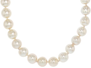 White Cultured Japanese Akoya Pearl Sterling Silver Necklace