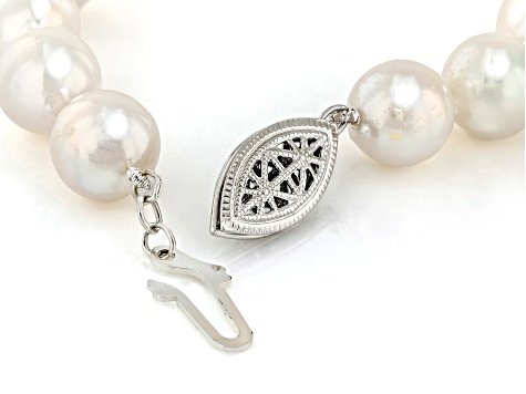 White Cultured Japanese Akoya Pearl Sterling Silver Necklace