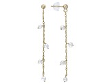 White Cultured Freshwater Pearl 14k Yellow Gold Earrings
