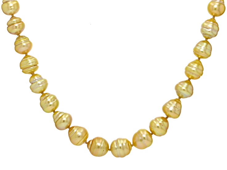 Golden Cultured South Sea Pearl 14k Yellow Gold Over Sterling Silver ...