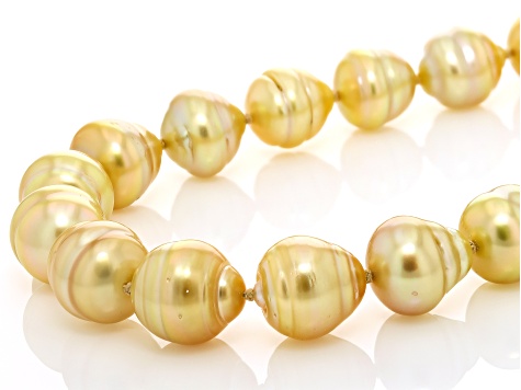 Golden Cultured South Sea Pearl 14k Yellow Gold Over Sterling Silver ...