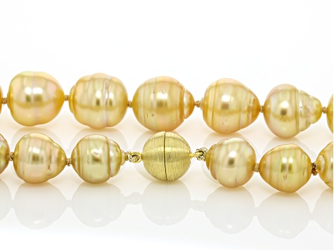 Golden Cultured South Sea Pearl 14k Yellow Gold Over Sterling Silver ...