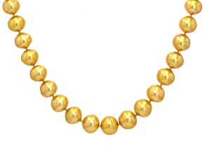 Golden Cultured South Sea Pearl 14k Yellow Gold Necklace