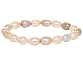 Multi-Color Cultured Freshwater Pearl Stretch Bracelet