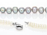 Platinum And White Cultured Freshwater Pearl Rhodium Over Sterling Silver Necklace