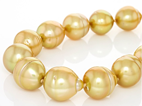 Golden Cultured South Sea Pearl 14k Yellow Gold Necklace - APL443 | JTV