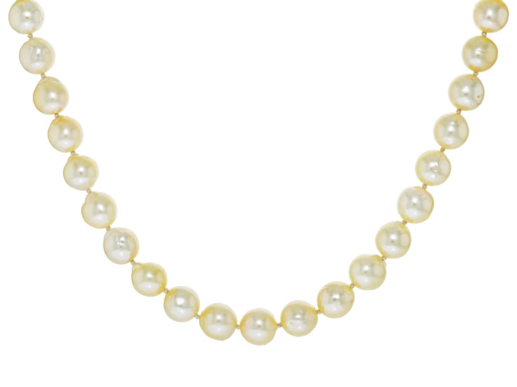 Candlelight Cultured South Sea Pearl 14k Yellow Gold Over Sterling ...