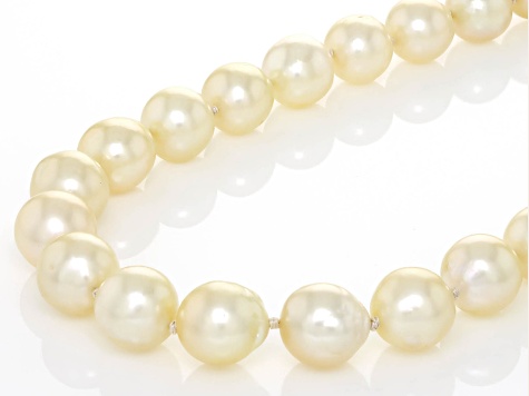 Candlelight Cultured South Sea Pearl 14k Yellow Gold Over Sterling ...