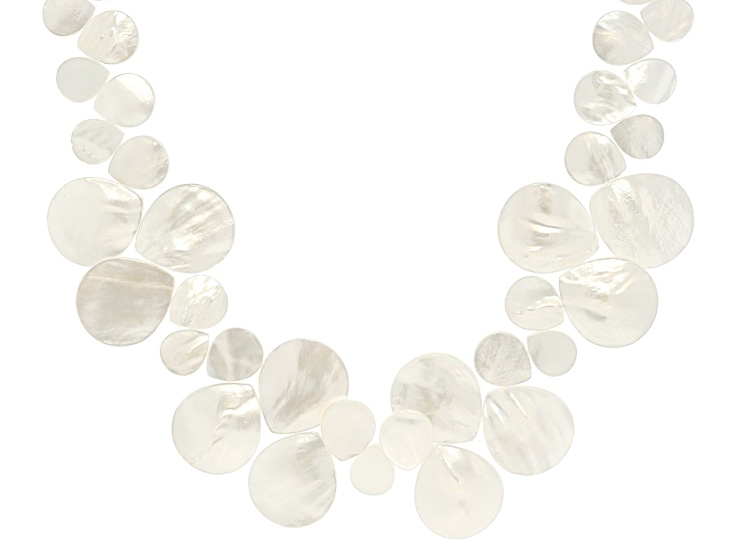 South Sea Mother-Of-Pearl Rhodium Over Sterling Silver Necklace