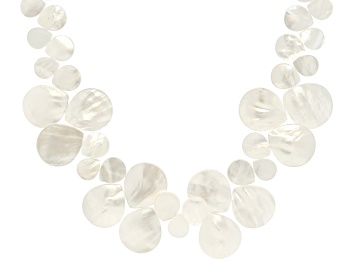 Picture of South Sea Mother-Of-Pearl Rhodium Over Sterling Silver Necklace