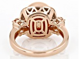 Peach Cultured Freshwater Pearl With Morganite and Zircon 18k Rose Gold Over Sterling Silver Ring
