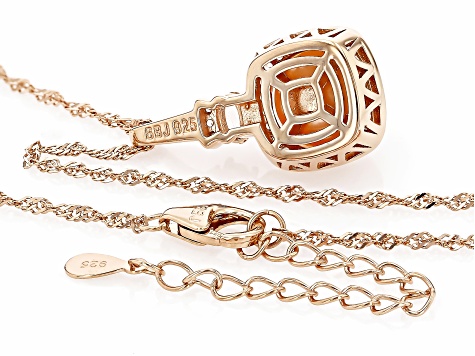 Peach Cultured Freshwater Pearl Morganite & Zircon 18k Rose Gold Over Silver Pendant With Chain